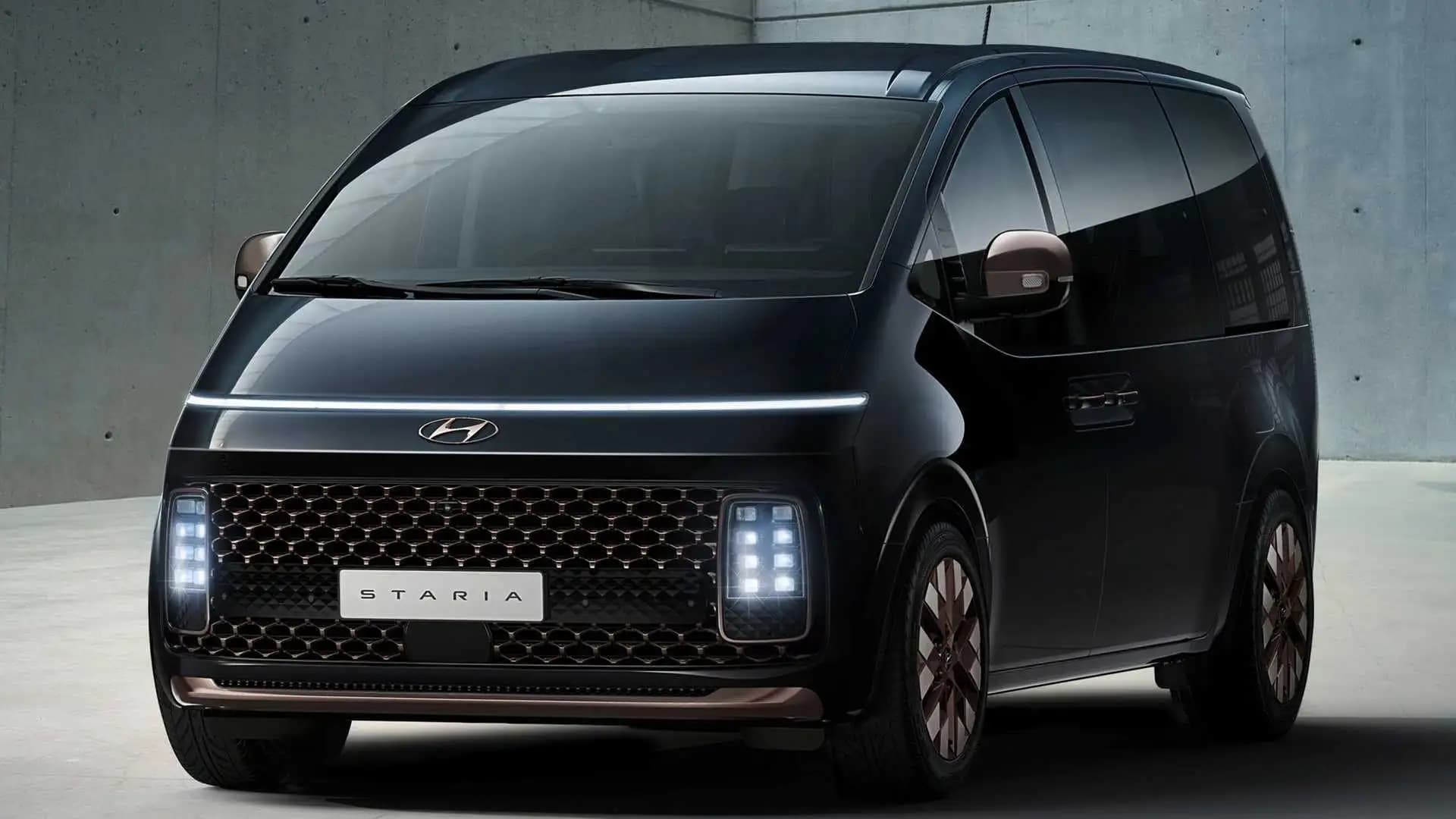 Hyundai Staria Premium Van · 2025/2026 - 7 passengers, 6 luggage capacity. Panoramic glazing and captain seats make this the most comfortable way for seven people to travel together. The one we send on long Ziyarat days.